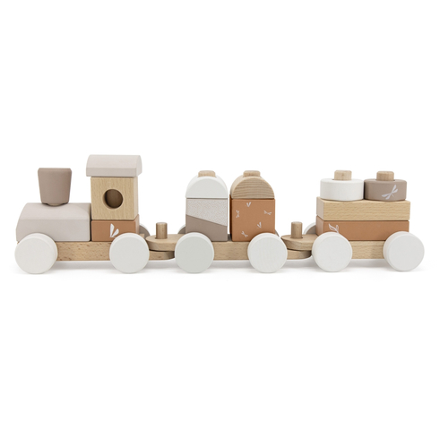 Label Label Stacking Train Nougat - Wooden educational toy - image 1 | Labebe