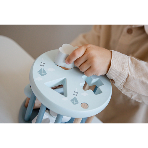 Label Label Shape Sorting Wheel Blue - Деревянная развивающая игрушка - изображение 4 | Labebe