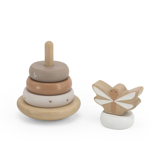 Label Label Stacking Rings Balance Nougat - Деревянная развивающая игрушка - изображение 2 | Labebe
