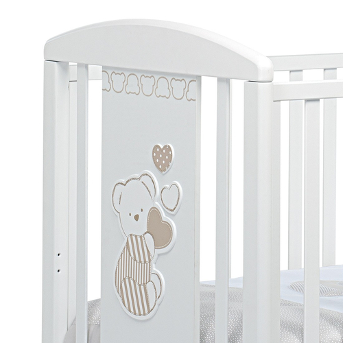 Foppa Pedretti Dolcecuore 500 Bianco - Wooden baby cot on wheels - image 4 | Labebe