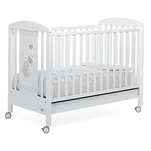 Foppa Pedretti Dolcecuore 500 Bianco - Wooden baby cot on wheels - image 3 | Labebe
