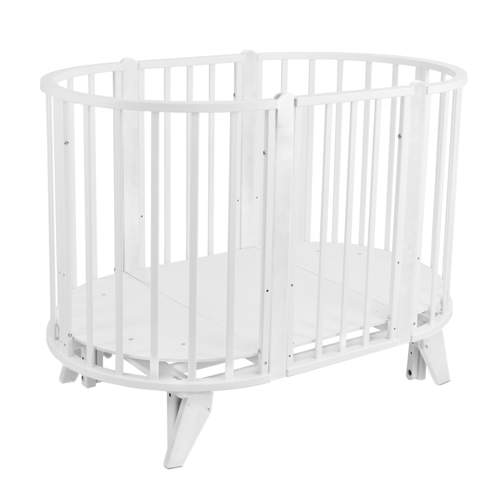 SKV Company Round & Oval White - Baby oval crib with universal swing mechanism - image 12 | Labebe