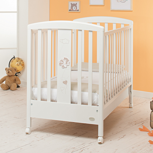 Foppa Pedretti Babyfly Bianco - Детская деревянная кроватка на колесиках - изображение 1 | Labebe