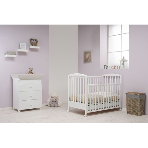 Foppa Pedretti Lucy Bianco - Wooden baby cot on wheels - image 2 | Labebe