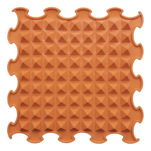 ORTOTO Little Pyramids / Stiff (Pumpkin Orange) (1 pcs.-30*30 cm) - Коврик-пазл для сенсорного массажа стоп - изображение 1 | Labebe