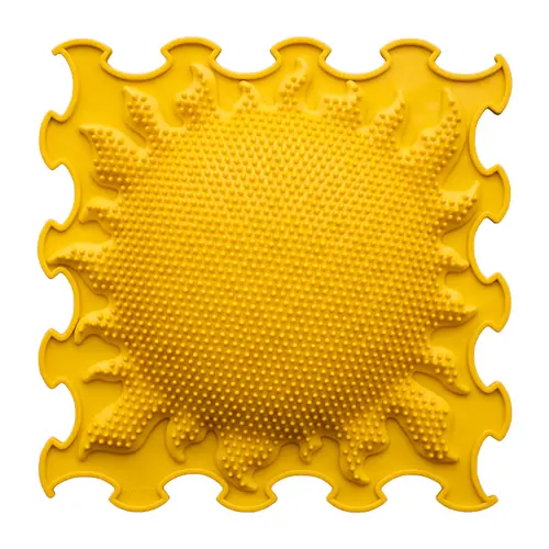 ORTOTO Shining Sun / Stiff (Yellow) (1 pcs.-30*30 cm) - Коврик-пазл для сенсорного массажа стоп для сенсорного массажа стоп - изображение 1 | Labebe