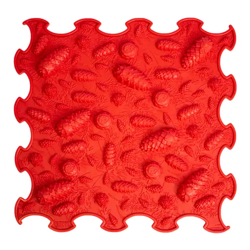 ORTOTO Pinecones / Soft (Light Red) (1 pcs.-30*30 cm) - ხალიჩა-ფაზლი ფეხების სენსორული მასაჟისთვის - image 1 | Labebe