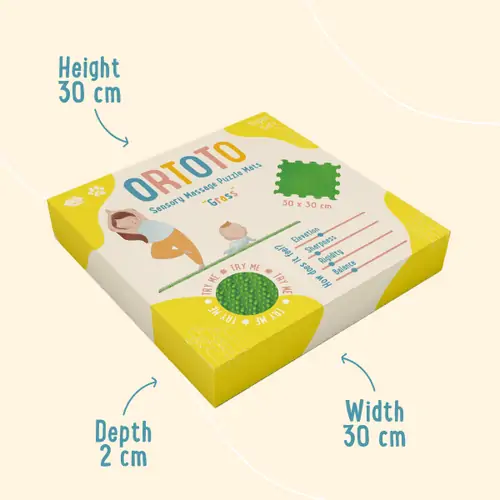 ORTOTO Grass / Soft (Yellow) (1 pcs.-30*30 cm) - ხალიჩა-ფაზლი ფეხების სენსორული მასაჟისთვის - image 5 | Labebe