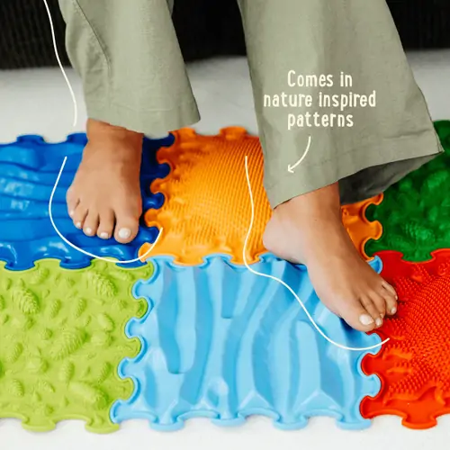 ORTOTO Intensive Barefoot Path (6 pcs.-30*30 cm) - Sensory Massage Puzzle Mats Set - image 6 | Labebe