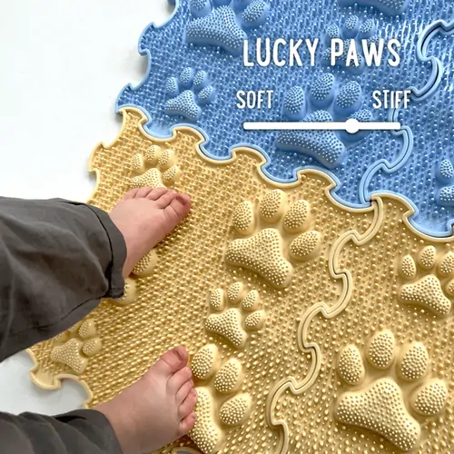 ORTOTO Lucky Paws / Stiff (Desert Sand) (1 pcs.-30*30 cm) - Коврик-пазл для сенсорного массажа стоп - изображение 2 | Labebe