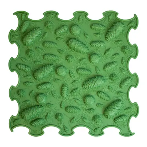 ORTOTO Pinecones / Soft (Midnight Green) (1 pcs.-30*30 cm) - Коврик-пазл для сенсорного массажа стоп - изображение 1 | Labebe