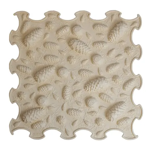 ORTOTO Pinecones / Soft (Milky White) (1 pcs.-30*30 cm) - Коврик-пазл для сенсорного массажа стоп - изображение 1 | Labebe