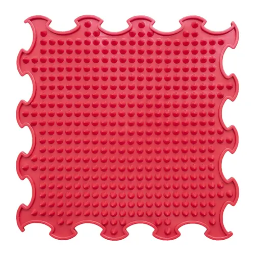 ORTOTO Spikes / Stiff (Strawberry Red) (1 pcs.-30*30 cm) - Коврик-пазл для сенсорного массажа стоп - изображение 1 | Labebe