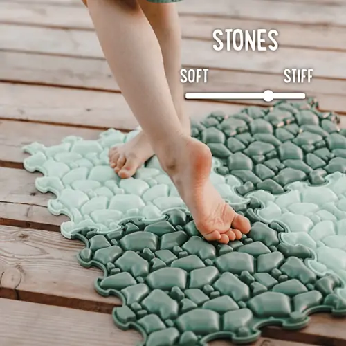 ORTOTO Stones / Stiff (Mint) (1 pcs.-30*30 cm) - ხალიჩა-ფაზლი ფეხების სენსორული მასაჟისთვის - image 2 | Labebe