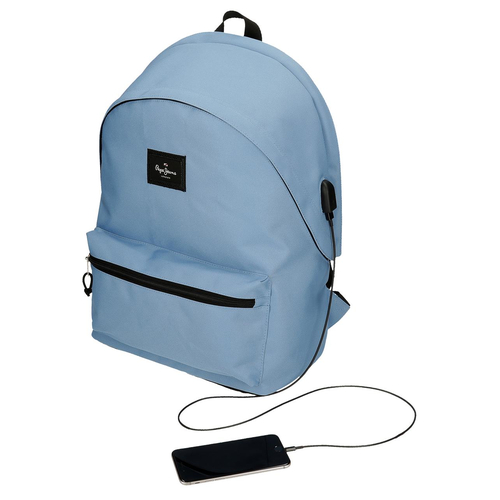 Pepe Jeans Aris Colorful Two Compartment Laptop Backpack Light Blue - Детский рюкзак - изображение 7 | Labebe