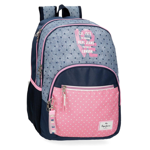 Pepe Jeans Noni Denim Backpack Double Compartment Adaptable To Cart - Детский рюкзак - изображение 1 | Labebe