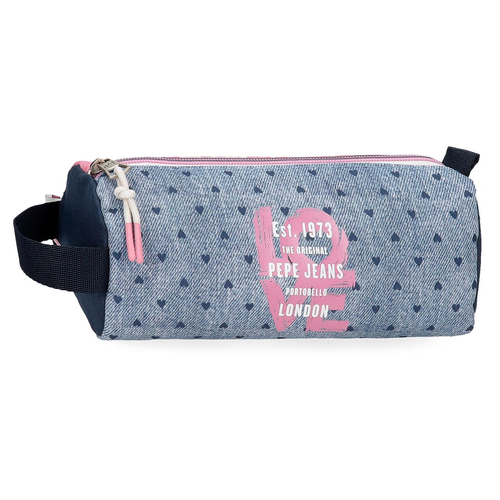 Pepe Jeans Noni Denim Round Pencil Case - Детский пенал - изображение 1 | Labebe