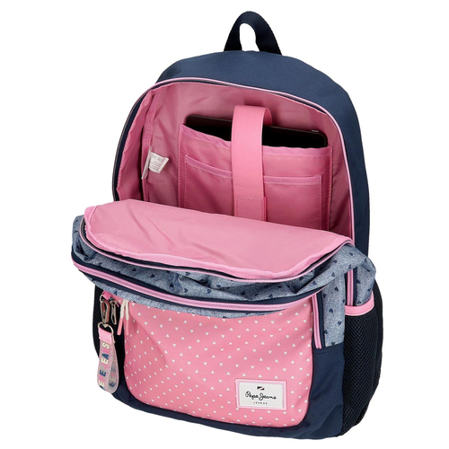 Pepe Jeans Noni Denim Backpack Double Compartment Adaptable To Cart - Детский рюкзак - изображение 4 | Labebe