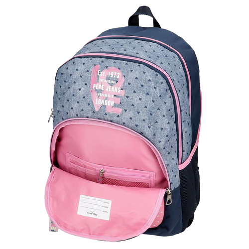 Pepe Jeans Noni Denim Backpack Double Compartment Adaptable To Cart - Детский рюкзак - изображение 5 | Labebe