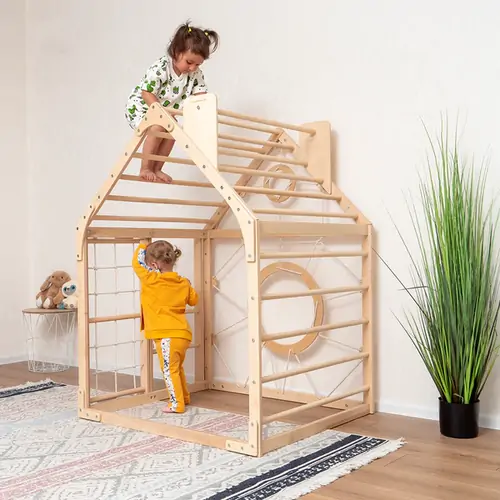 Wooden Climbing Playhouse - Wooden children's playhouse - image 1 | Labebe