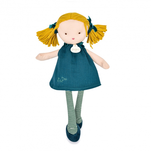 Jolijou Les Doucettes Jade Bleu Canard - Мягкая детская кукла - изображение 2 | Labebe