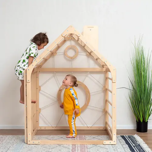 Wooden Climbing Playhouse - Деревянный детский домик - изображение 2 | Labebe