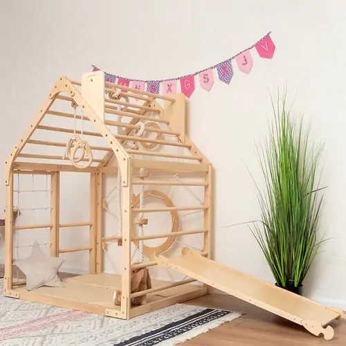 Wooden Climbing Playhouse - Wooden children's playhouse - image 5 | Labebe
