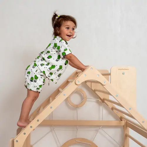 Wooden Climbing Playhouse - Wooden children's playhouse - image 3 | Labebe