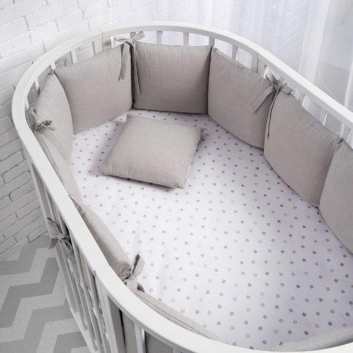 Perina Soft Cotton Grey - Side Bumpers for baby cot - image 2 | Labebe