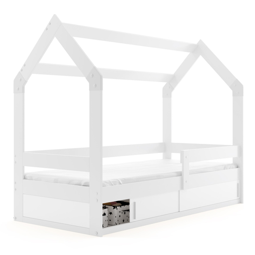 Interbeds Domek White - მოზარდის ხის საწოლი ჩაშენებული სათავსოთი - image 4 | Labebe
