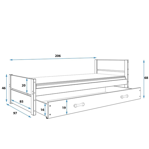 Interbeds Bartek Graphite - Wooden bed for teens - image 6 | Labebe