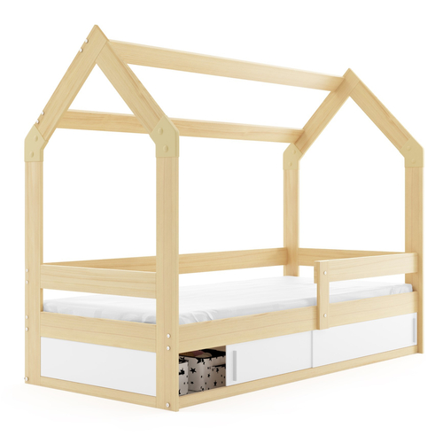 Interbeds Domek Pine - Подростковая деревянная кровать с встроенным ящиком для хранения - изображение 4 | Labebe