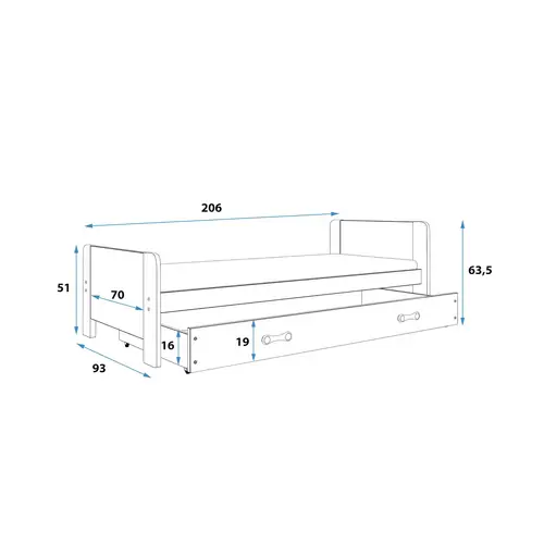 Interbeds Arek Graphite - Wooden bed for teens - image 5 | Labebe