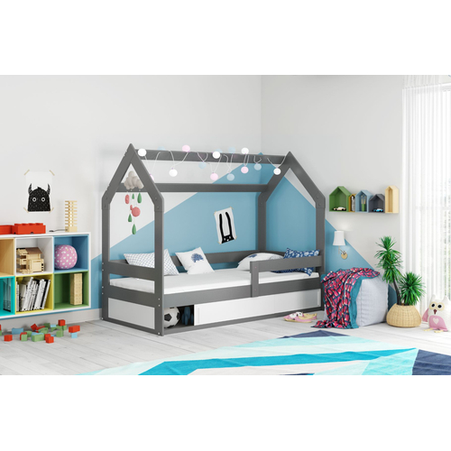 Interbeds Domek Graphite - მოზარდის ხის საწოლი ჩაშენებული სათავსოთი - image 2 | Labebe