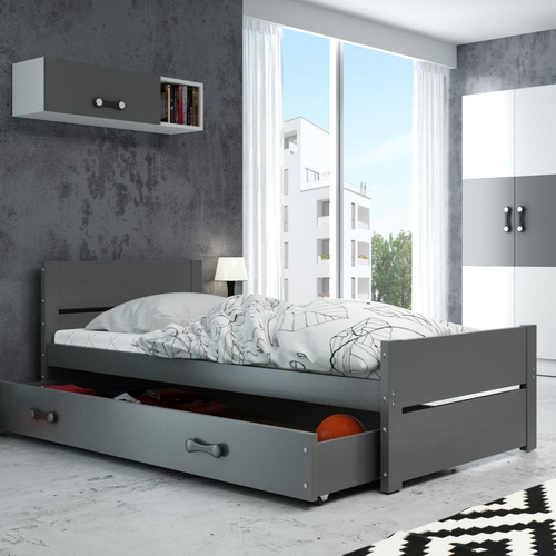 Interbeds Bartek Graphite - Подростковая деревянная кровать - изображение 1 | Labebe