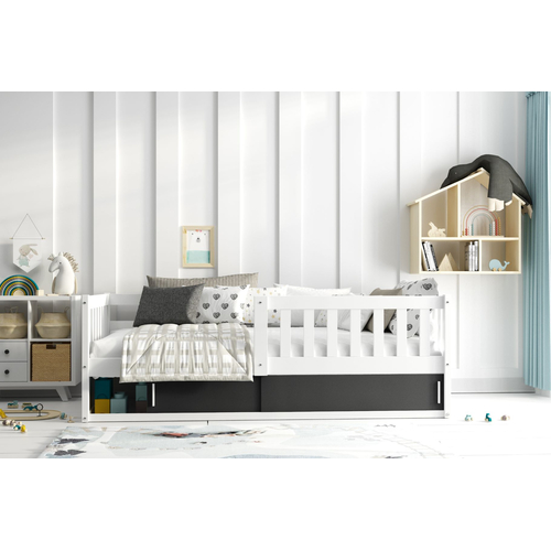 Interbeds Smart White - Wooden bed for teens with an integrated storage box - image 3 | Labebe