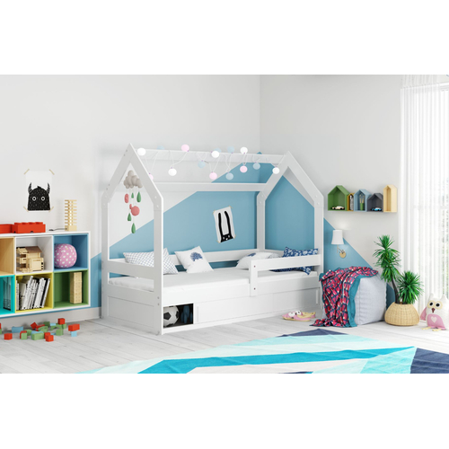 Interbeds Domek White - მოზარდის ხის საწოლი ჩაშენებული სათავსოთი - image 2 | Labebe