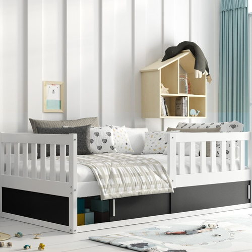 Interbeds Smart White - Wooden bed for teens with an integrated storage box - image 1 | Labebe