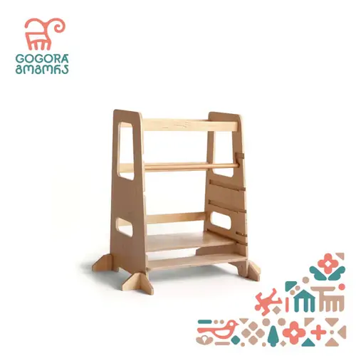 Gogora - Made in Georgia - Double-seat Learning Tower (Square cut) - image 1 | Labebe