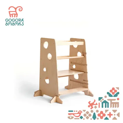 Gogora - Made in Georgia - Double-seat Learning Tower (Round cut) - image 1 | Labebe