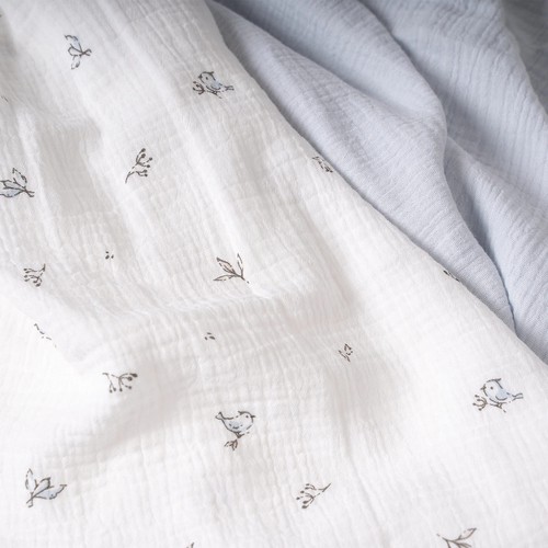 Perina Birds Set of 2 - Baby muslin swaddles set - image 3 | Labebe