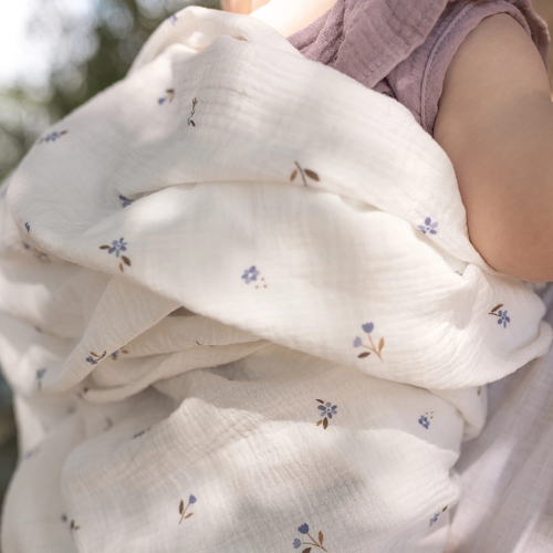 Perina Summer Blue Set of 2 - Комплект детских муслиновых пеленок - изображение 8 | Labebe