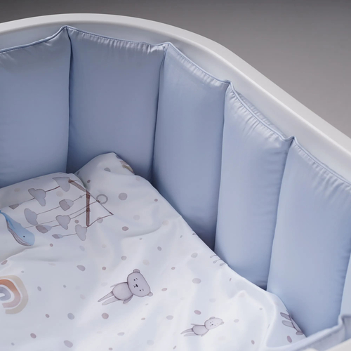 Perina Fence Sateen Collection Blue - საბავშვო საწოლის ბამპერები - image 4 | Labebe