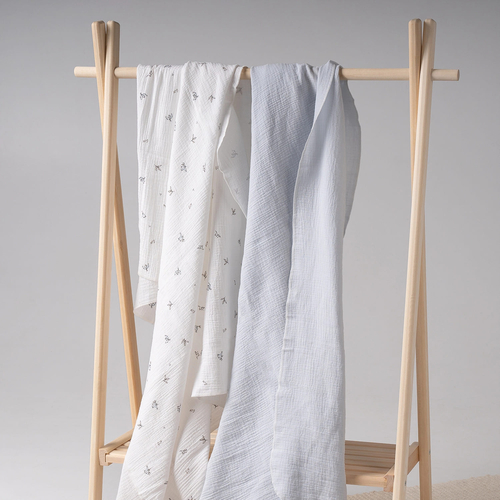 Perina Birds Set of 2 - Baby muslin swaddles set - image 2 | Labebe