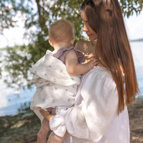 Perina Summer Blue Set of 2 - Комплект детских муслиновых пеленок - изображение 7 | Labebe