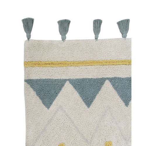 Lorena Canals Azteca Natural-Azul Vintage/Natural-Vintage Blue - Моющийся ковер ручной работы - изображение 15 | Labebe
