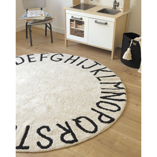 Lorena Canals Round Abc Natural-Negro/Natural-Black - რეცხვადი ხელნაკეთი ხალიჩა - image 3 | Labebe