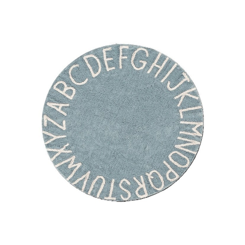 Lorena Canals Round Abc Azul Vintage-Natural/Vintage Blue-Natura - რეცხვადი ხელნაკეთი ხალიჩა - image 1 | Labebe