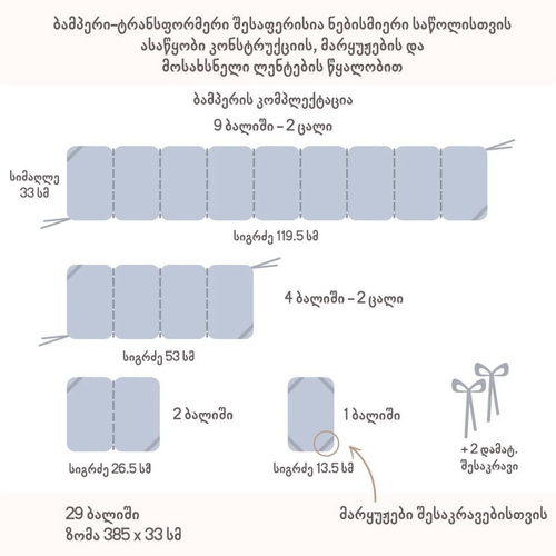 Perina Fence Sateen Collection Blue - საბავშვო საწოლის ბამპერები - image 8 | Labebe