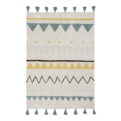 Lorena Canals Azteca Natural-Azul Vintage/Natural-Vintage Blue - რეცხვადი ხელნაკეთი ხალიჩა - image 10 | Labebe